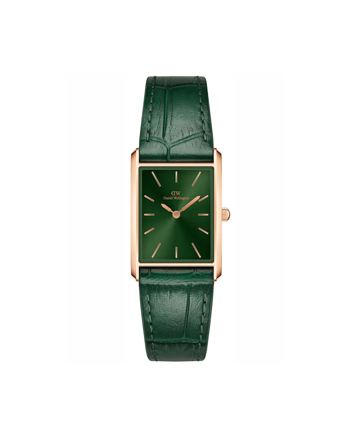 ZEGAREK DAMSKI DANIEL WELLINGTON Bound Crocodile Emerald Rose Gold 22mm DW00100694 + BOX