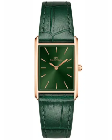 ZEGAREK DAMSKI DANIEL WELLINGTON Bound Crocodile Emerald Rose Gold 22mm DW00100694 + BOX