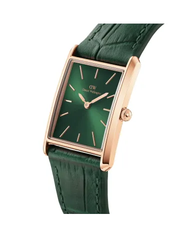 ZEGAREK DAMSKI DANIEL WELLINGTON Bound Crocodile Emerald Rose Gold 22mm DW00100694 + BOX