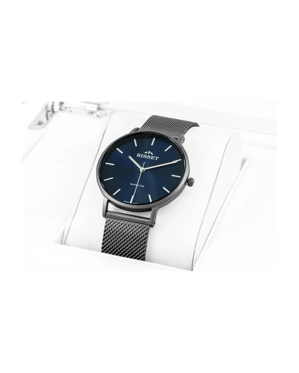 ZEGAREK DAMSKI BISSET BSBF33 (zb579n) - SZAFIROWE SZKŁO