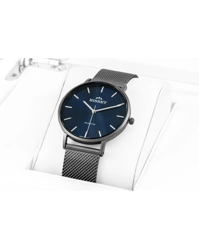 ZEGAREK DAMSKI BISSET BSBF33 (zb579n) - SZAFIROWE SZKŁO