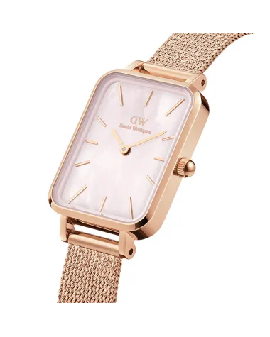 ZEGAREK DAMSKI DANIEL WELLINGTON Quadro Pressed Melrose Pearl 20mm DW00100510 + BOX (zw505o)