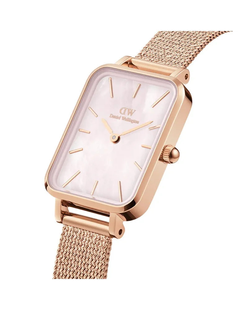 ZEGAREK DAMSKI DANIEL WELLINGTON Quadro Pressed Melrose Pearl 20mm DW00100510 + BOX (zw505o)