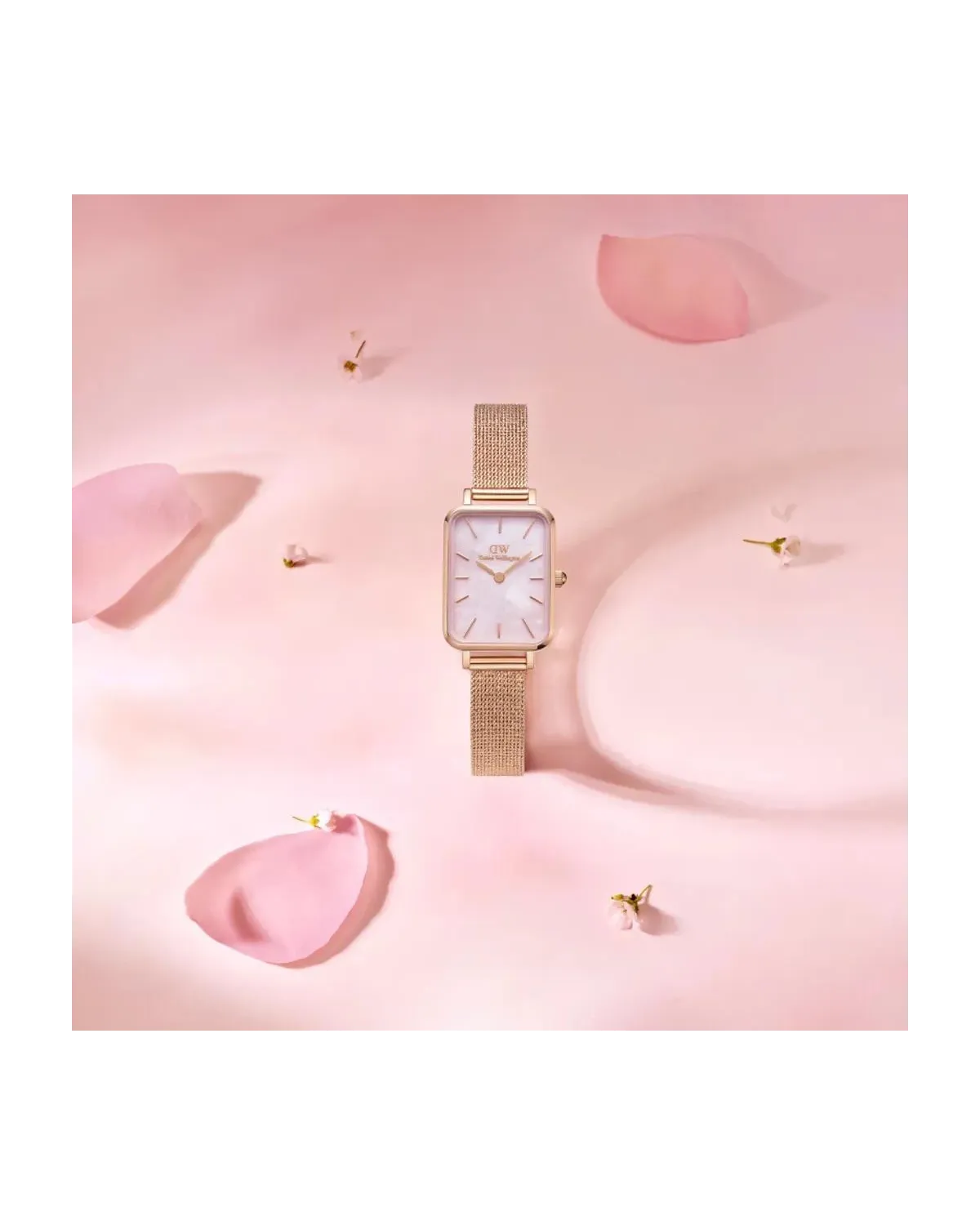 ZEGAREK DAMSKI DANIEL WELLINGTON Quadro Pressed Melrose Pearl 20mm DW00100510 + BOX (zw505o)