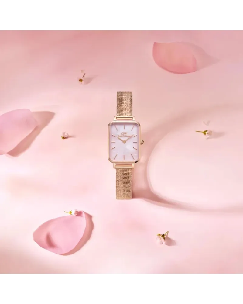 ZEGAREK DAMSKI DANIEL WELLINGTON Quadro Pressed Melrose Pearl 20mm DW00100510 + BOX (zw505o)