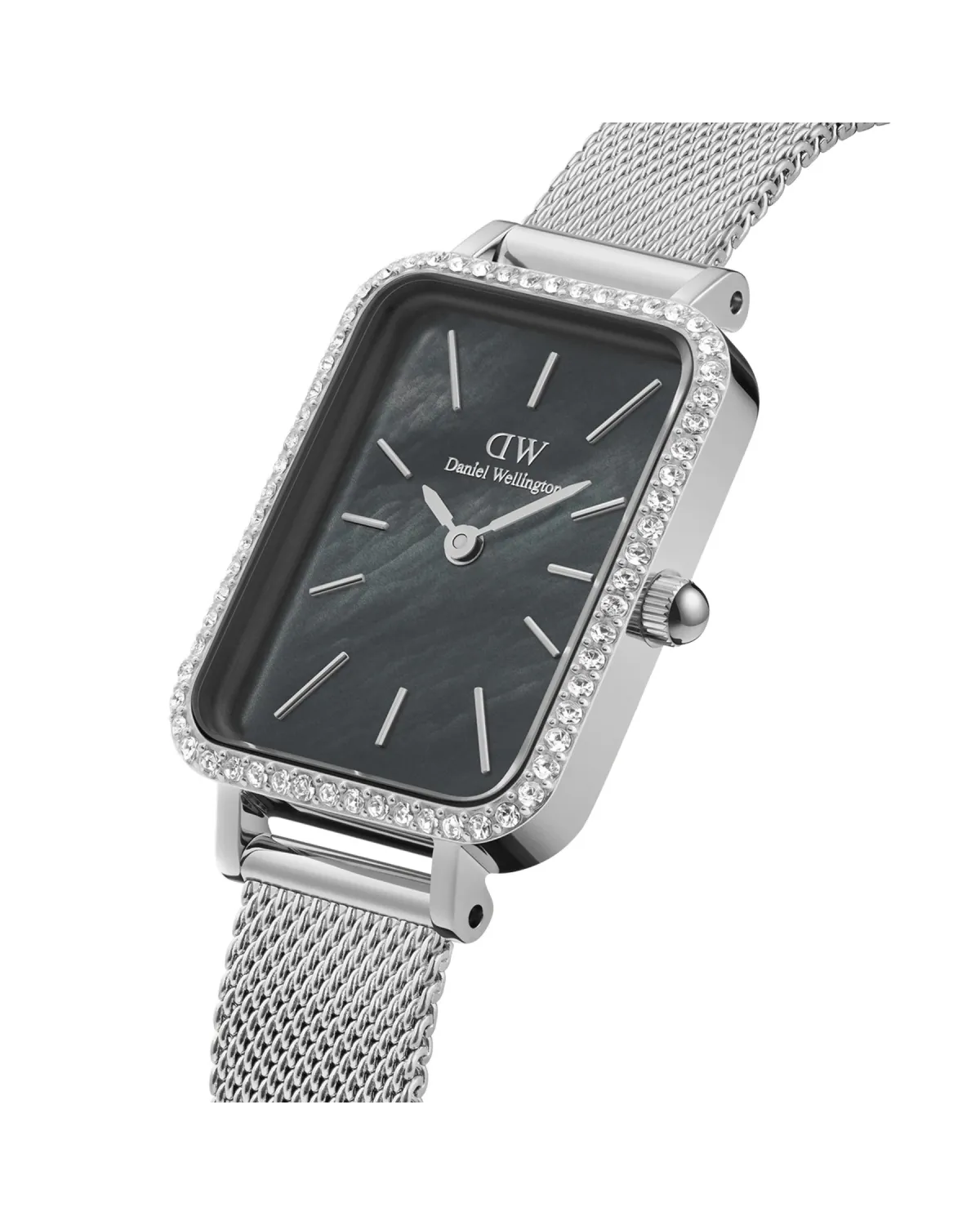 ZEGAREK DAMSKI DANIEL WELLINGTON Quadro Silver Mesh DW00100667 + BOX (zw519k)