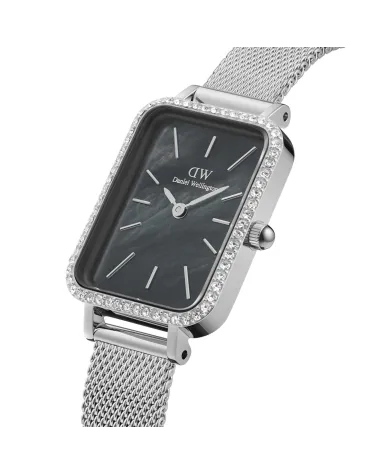 ZEGAREK DAMSKI DANIEL WELLINGTON Quadro Silver Mesh DW00100667 + BOX (zw519k)