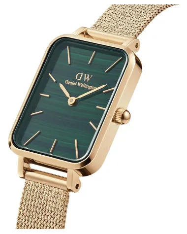 ZEGAREK DAMSKI DANIEL WELLINGTON Quadro Pressed Evergold Emerald 20mm DW00100561+ BOX (zw505m)