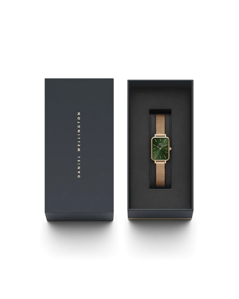 ZEGAREK DAMSKI DANIEL WELLINGTON Quadro Pressed Melrose Emerald 20mm DW00100445+ BOX (zw505n)
