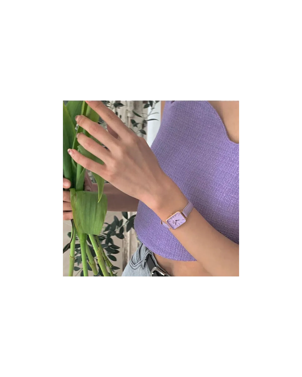 ZEGAREK DAMSKI DANIEL WELLINGTON Quadro Lavender Mop 20mm DW00100637 + BOX (zw521b)