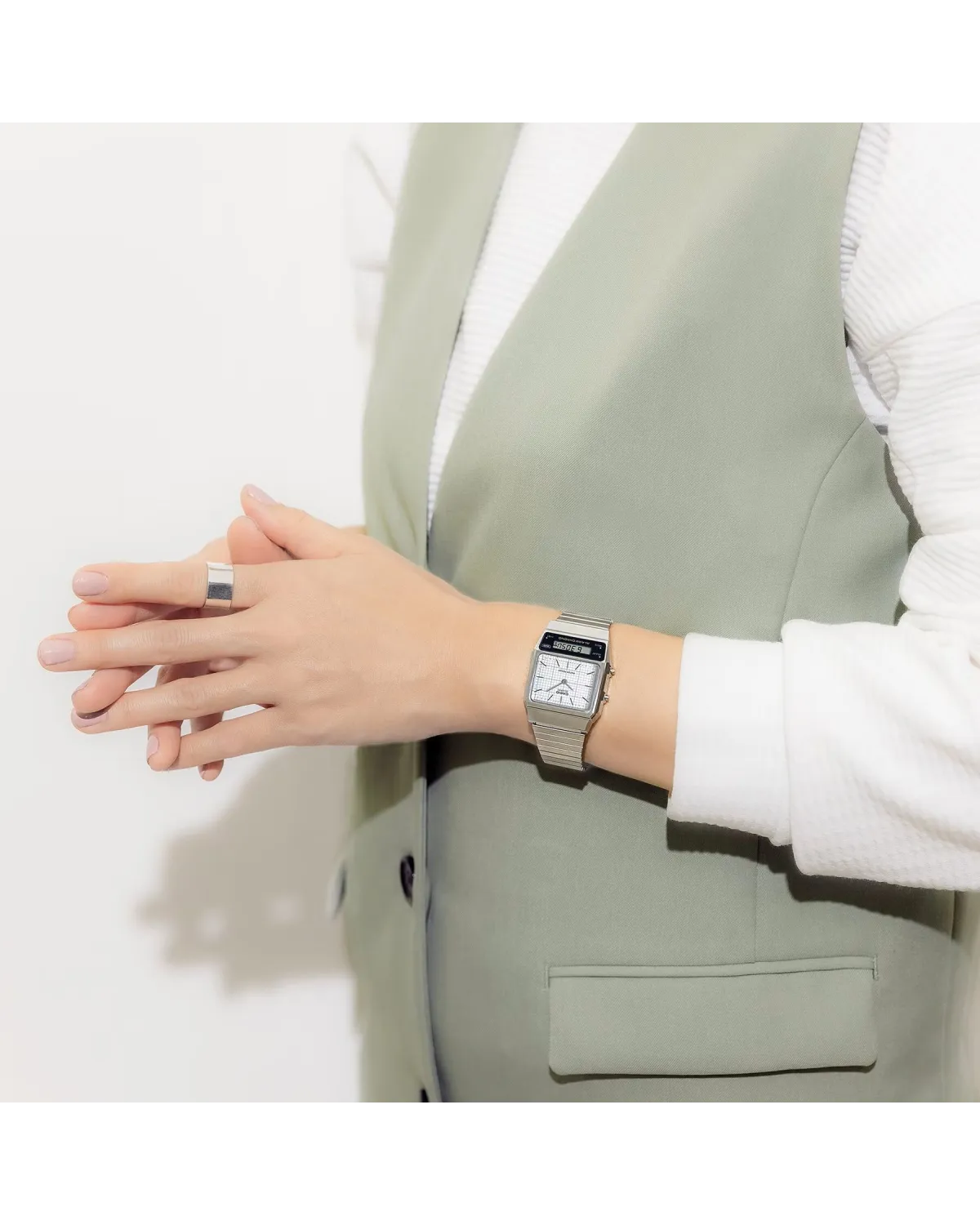 ZEGAREK UNISEX CASIO Vintage Dual Time AQ-800E-7A + BOX