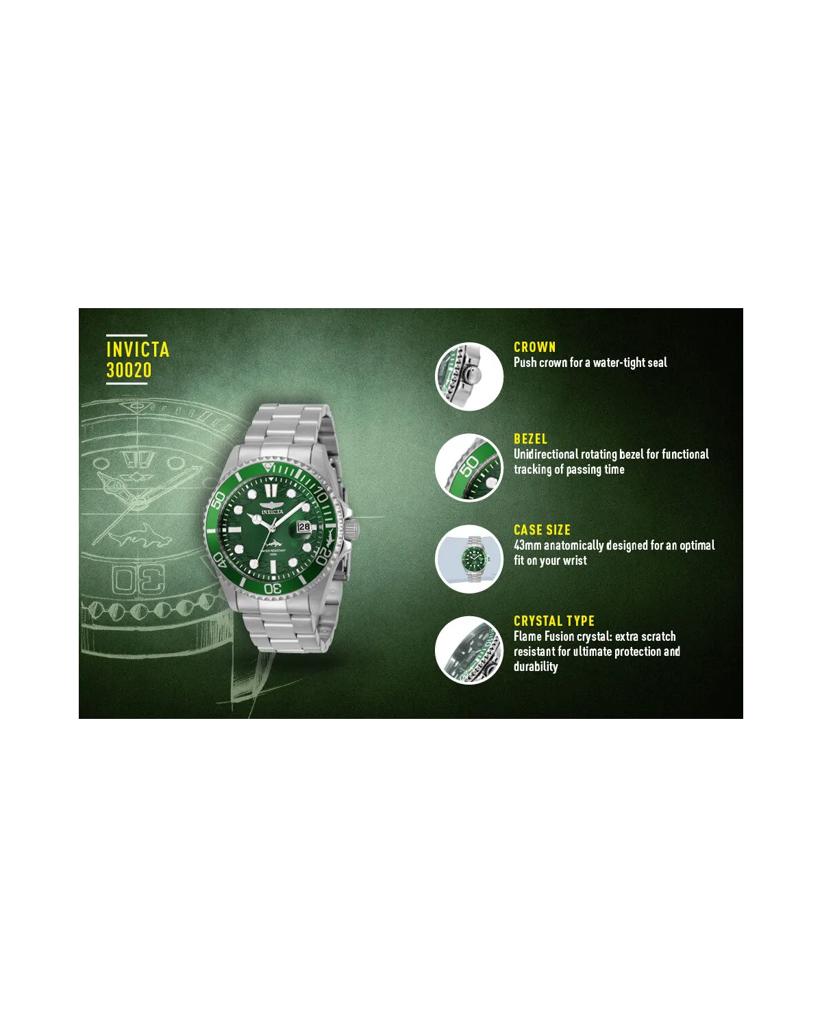 ZEGAREK MĘSKI INVICTA PRO DIVER 30020 - WR100 + BOX ZEGAREK MĘSKI INVICTA PRO DIVER 30020 - WR100 + BOX