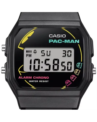 ZEGAREK MĘSKI CASIO F-91WPC-1ADR (zd086b) - PAC-MAN + BOX