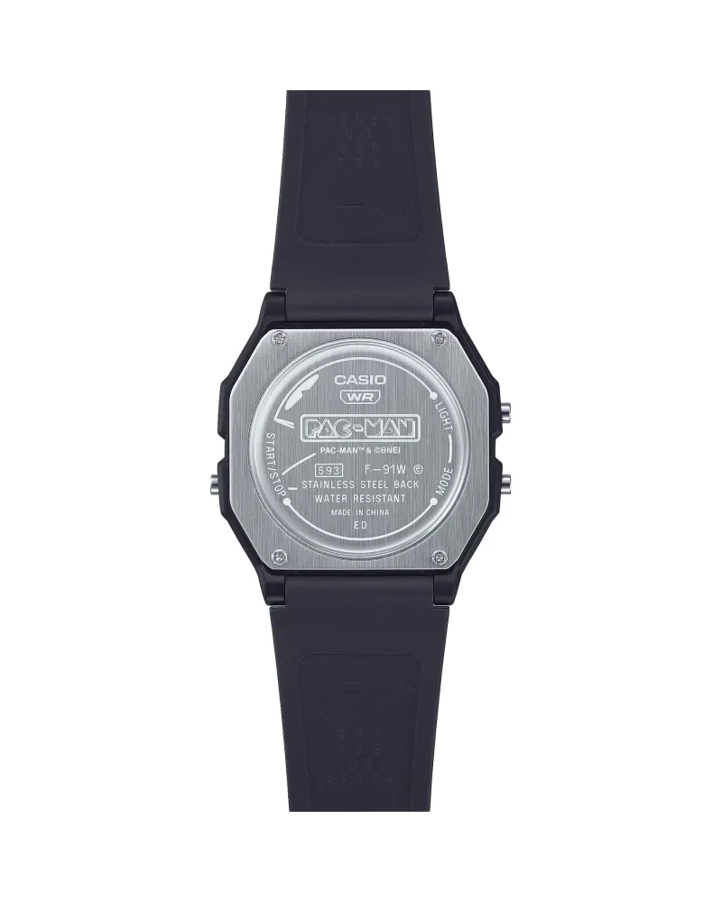 ZEGAREK MĘSKI CASIO F-91WPC-1ADR (zd086b) - PAC-MAN + BOX