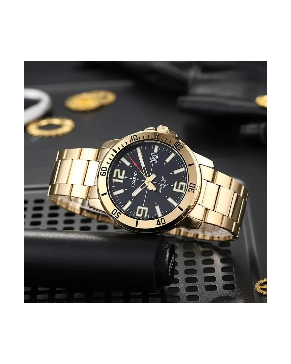 ZEGAREK MĘSKI CASIO MTP-VD01G-1B + BOX ZEGAREK MĘSKI CASIO MTP-VD01G-1B + BOX