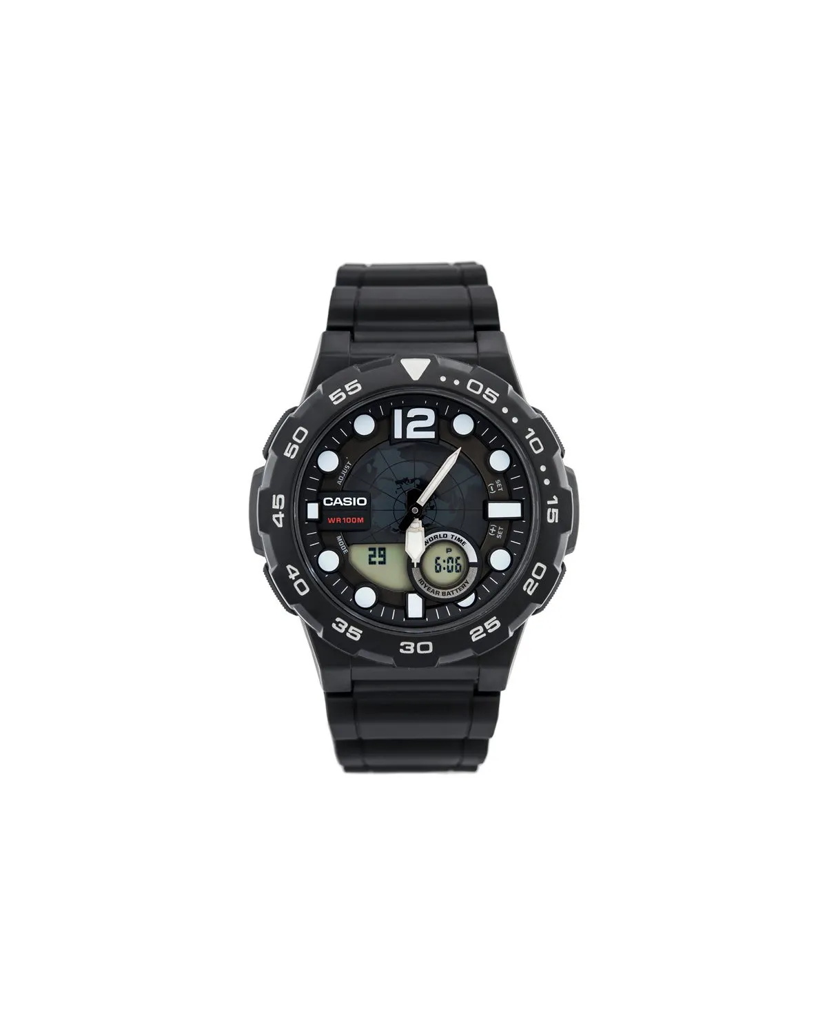 ZEGAREK MĘSKI CASIO AEQ-100W 1AV (zd070a) - WORLD TIME + BOX ZEGAREK MĘSKI CASIO AEQ-100W 1AV (zd070a) - WORLD TIME + BOX