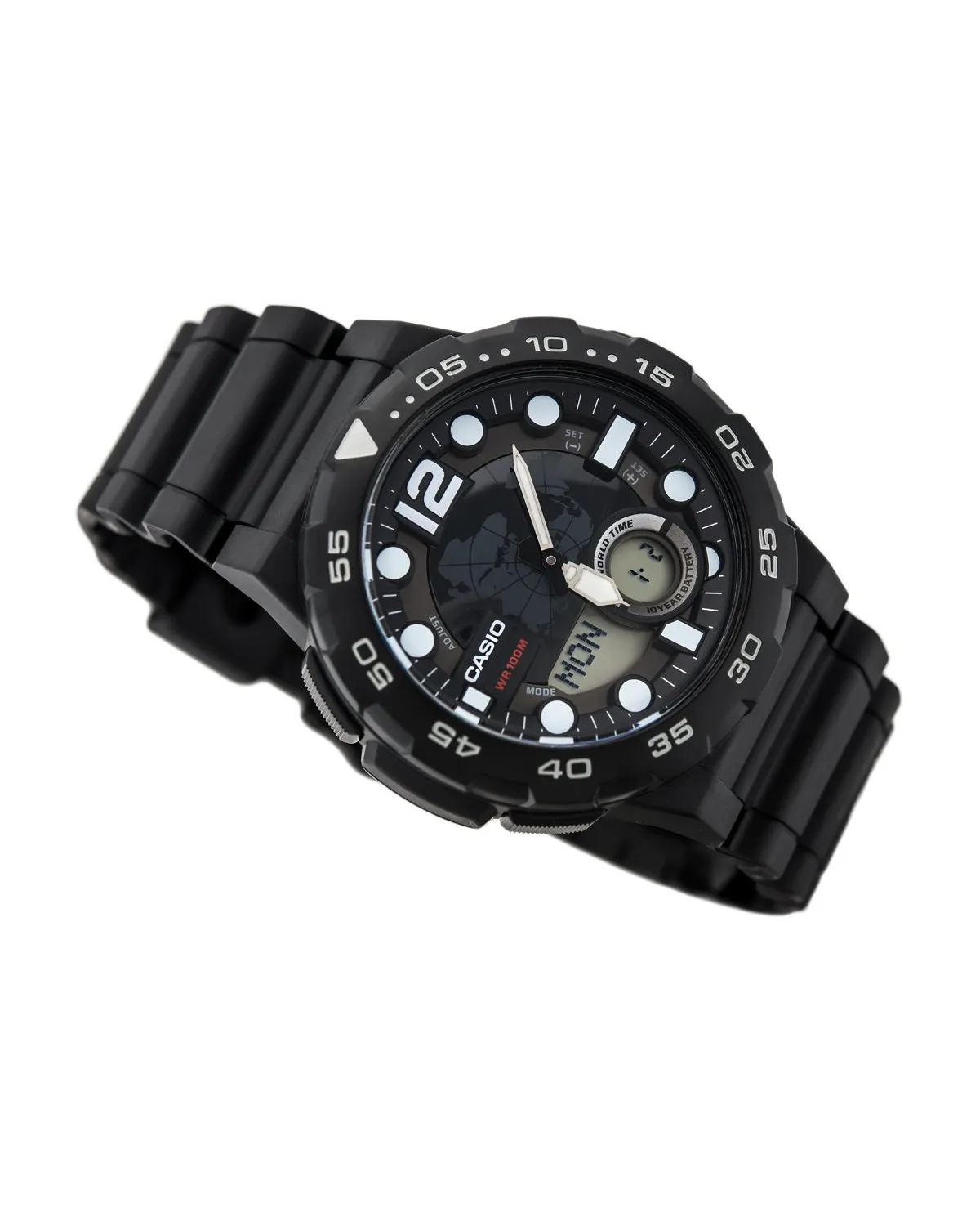 ZEGAREK MĘSKI CASIO AEQ-100W 1AV (zd070a) - WORLD TIME + BOX ZEGAREK MĘSKI CASIO AEQ-100W 1AV (zd070a) - WORLD TIME + BOX