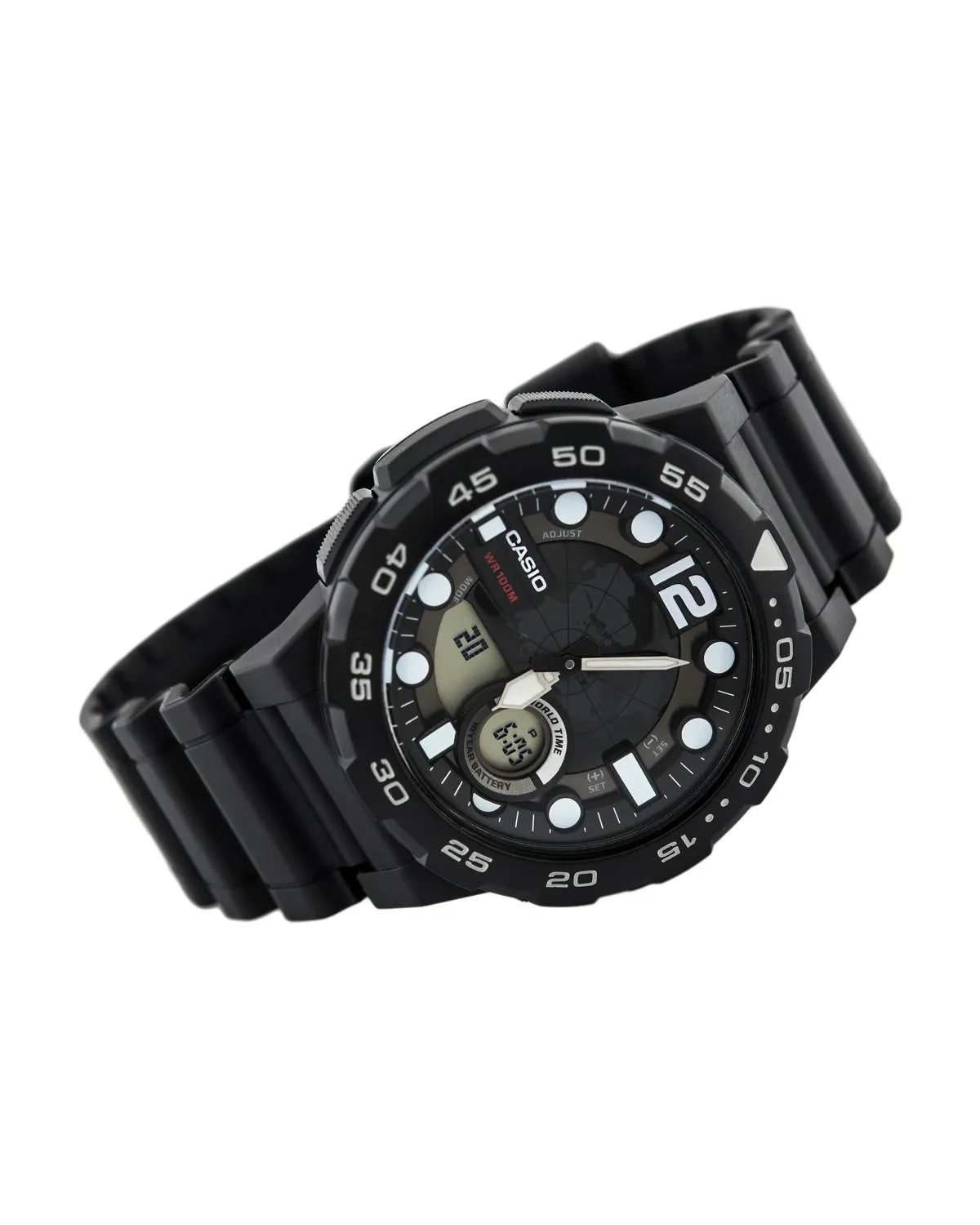 ZEGAREK MĘSKI CASIO AEQ-100W 1AV (zd070a) - WORLD TIME + BOX ZEGAREK MĘSKI CASIO AEQ-100W 1AV (zd070a) - WORLD TIME + BOX