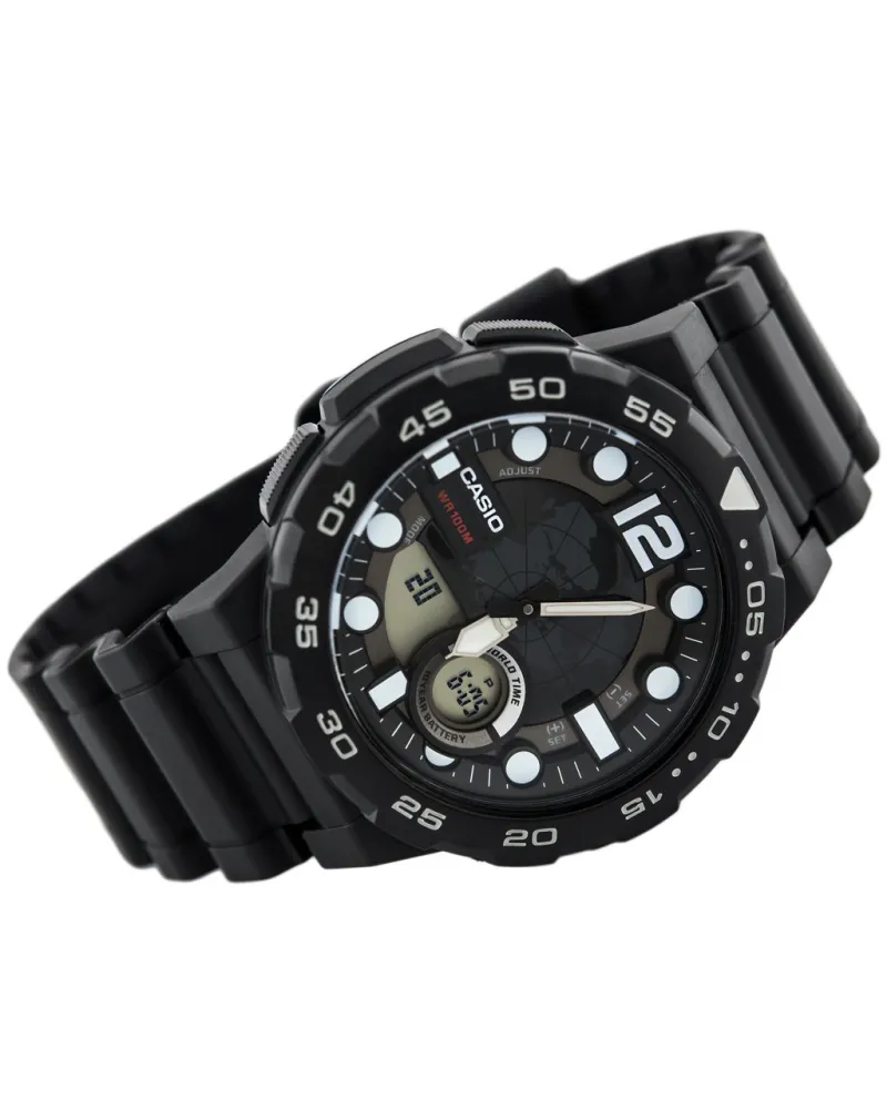 ZEGAREK MĘSKI CASIO AEQ-100W 1AV (zd070a) - WORLD TIME + BOX ZEGAREK MĘSKI CASIO AEQ-100W 1AV (zd070a) - WORLD TIME + BOX