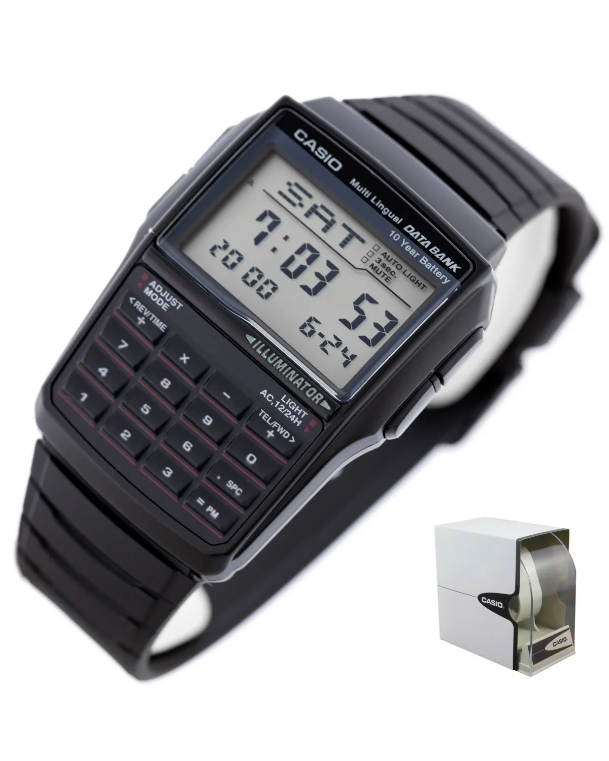 ZEGAREK MĘSKI CASIO VINTAGE DATABANK DBC-32-1A + BOX