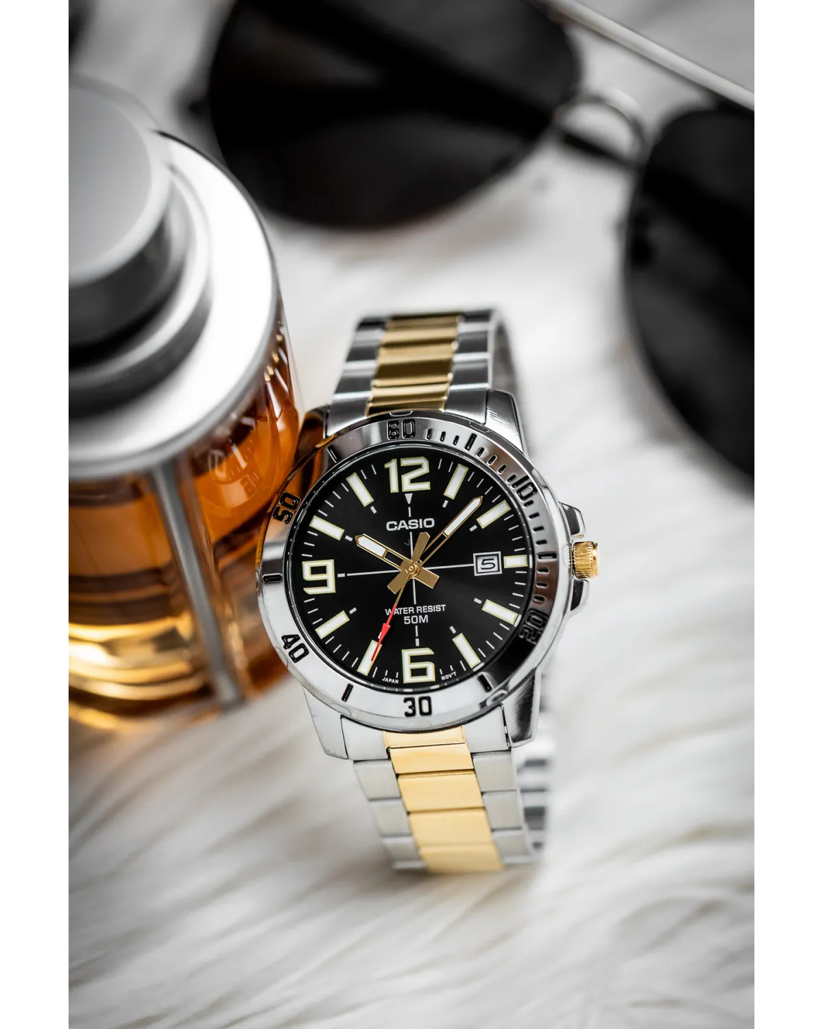 ZEGAREK MĘSKI CASIO MTP-VD01SG-1B + BOX ZEGAREK MĘSKI CASIO MTP-VD01SG-1B + BOX