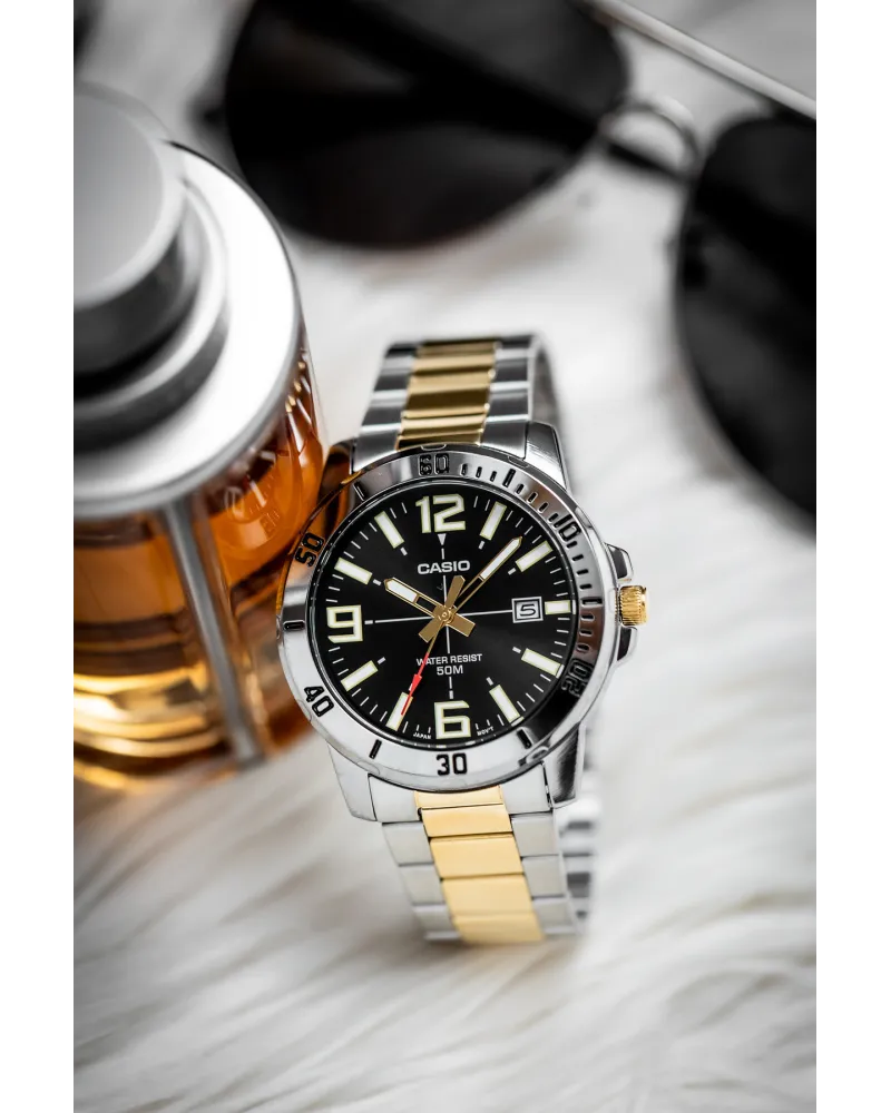 ZEGAREK MĘSKI CASIO MTP-VD01SG-1B + BOX ZEGAREK MĘSKI CASIO MTP-VD01SG-1B + BOX