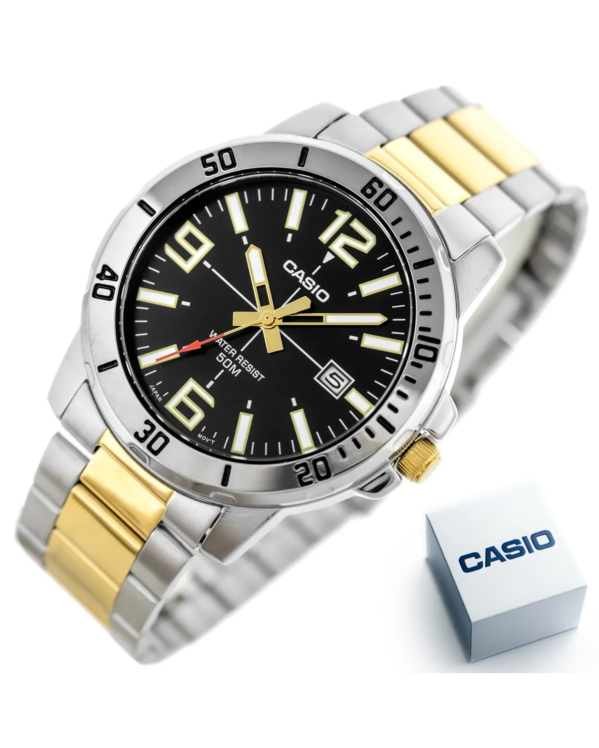 ZEGAREK MĘSKI CASIO MTP-VD01SG-1B + BOX ZEGAREK MĘSKI CASIO MTP-VD01SG-1B + BOX