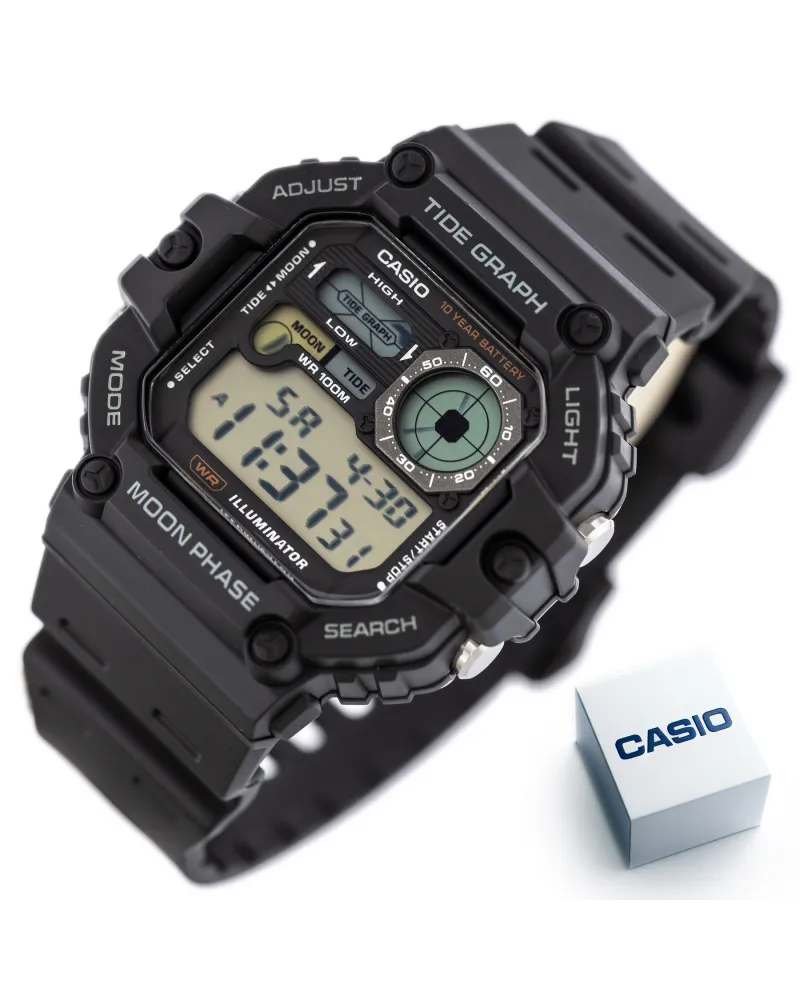 ZEGAREK MĘSKI CASIO Digital Moonphase WS-1700H-1AV + BOX