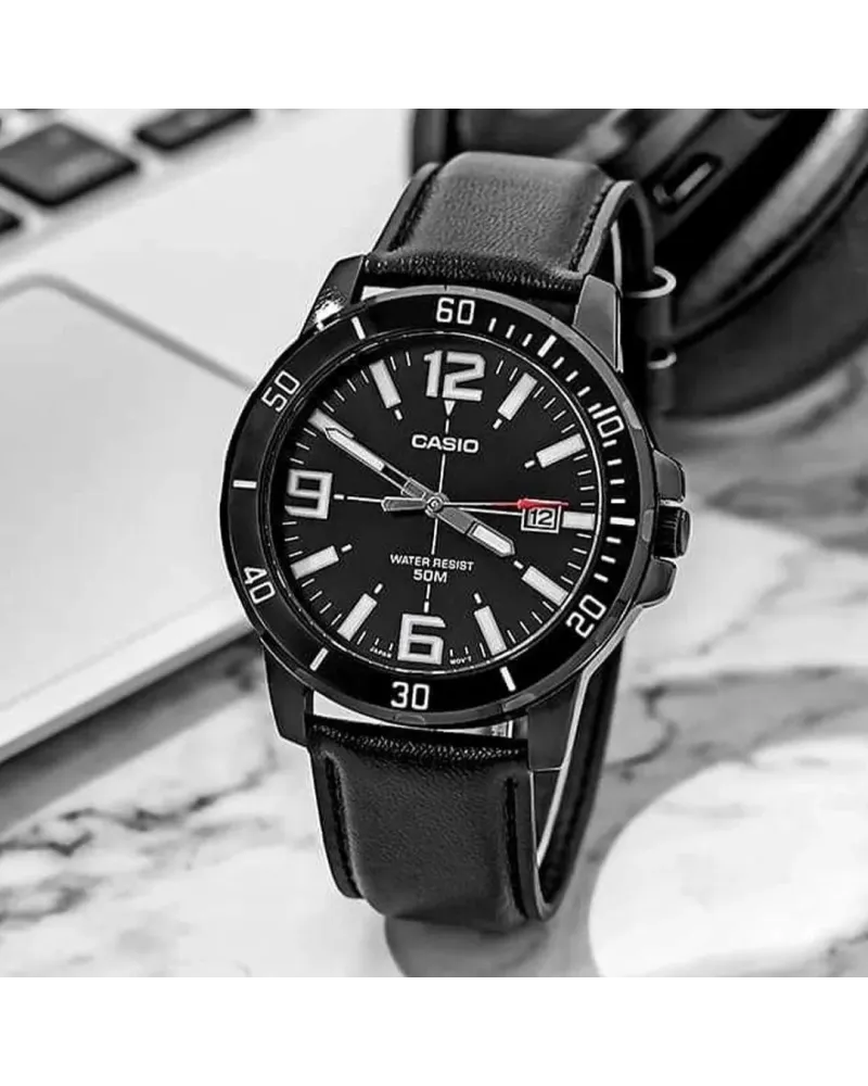 ZEGAREK MĘSKI CASIO MTP-VD01BL-1B (zd169d) + BOX