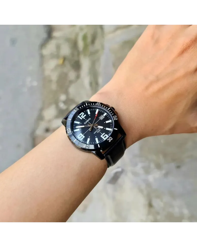 ZEGAREK MĘSKI CASIO MTP-VD01BL-1B (zd169d) + BOX