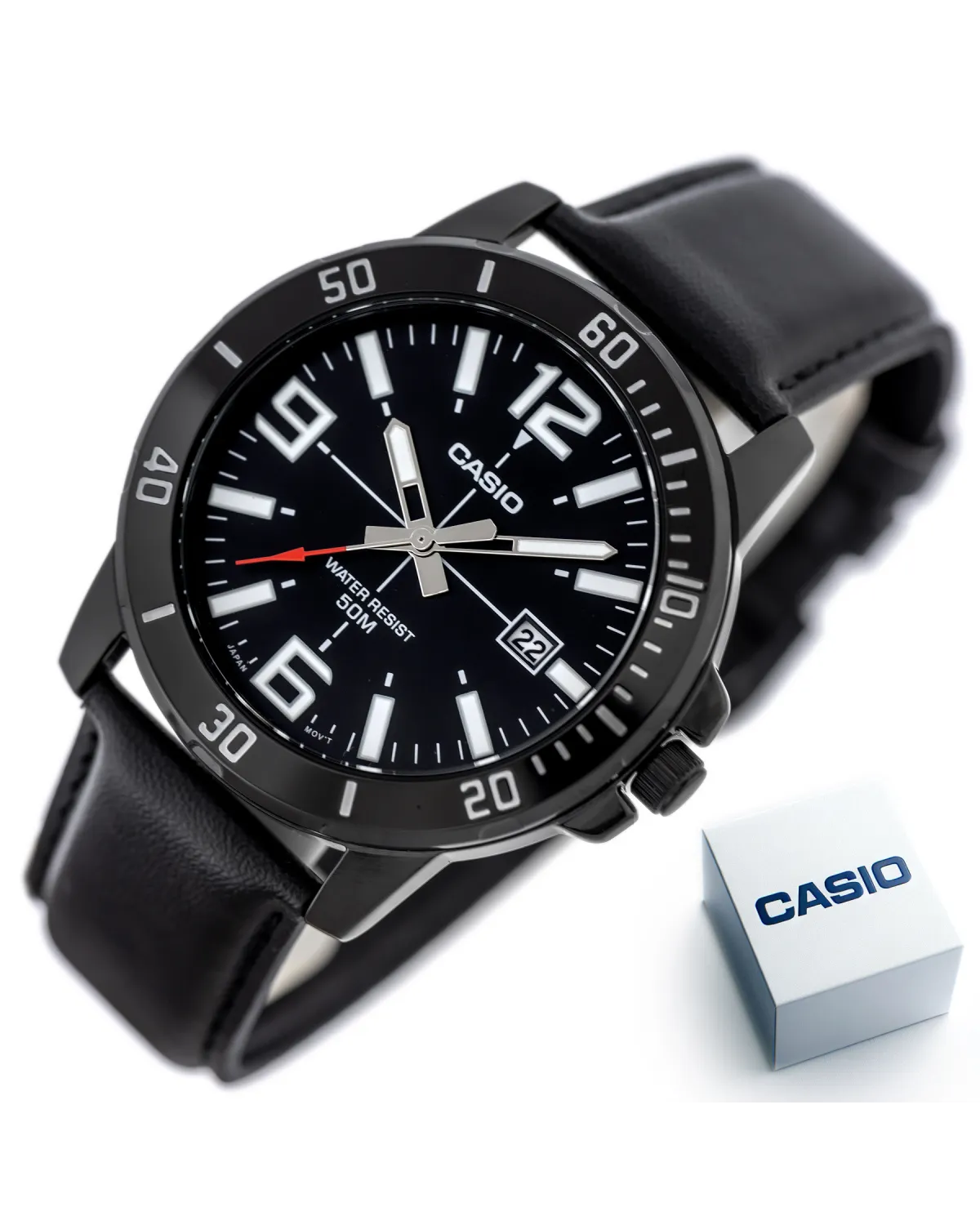 ZEGAREK MĘSKI CASIO MTP-VD01BL-1B (zd169d) + BOX