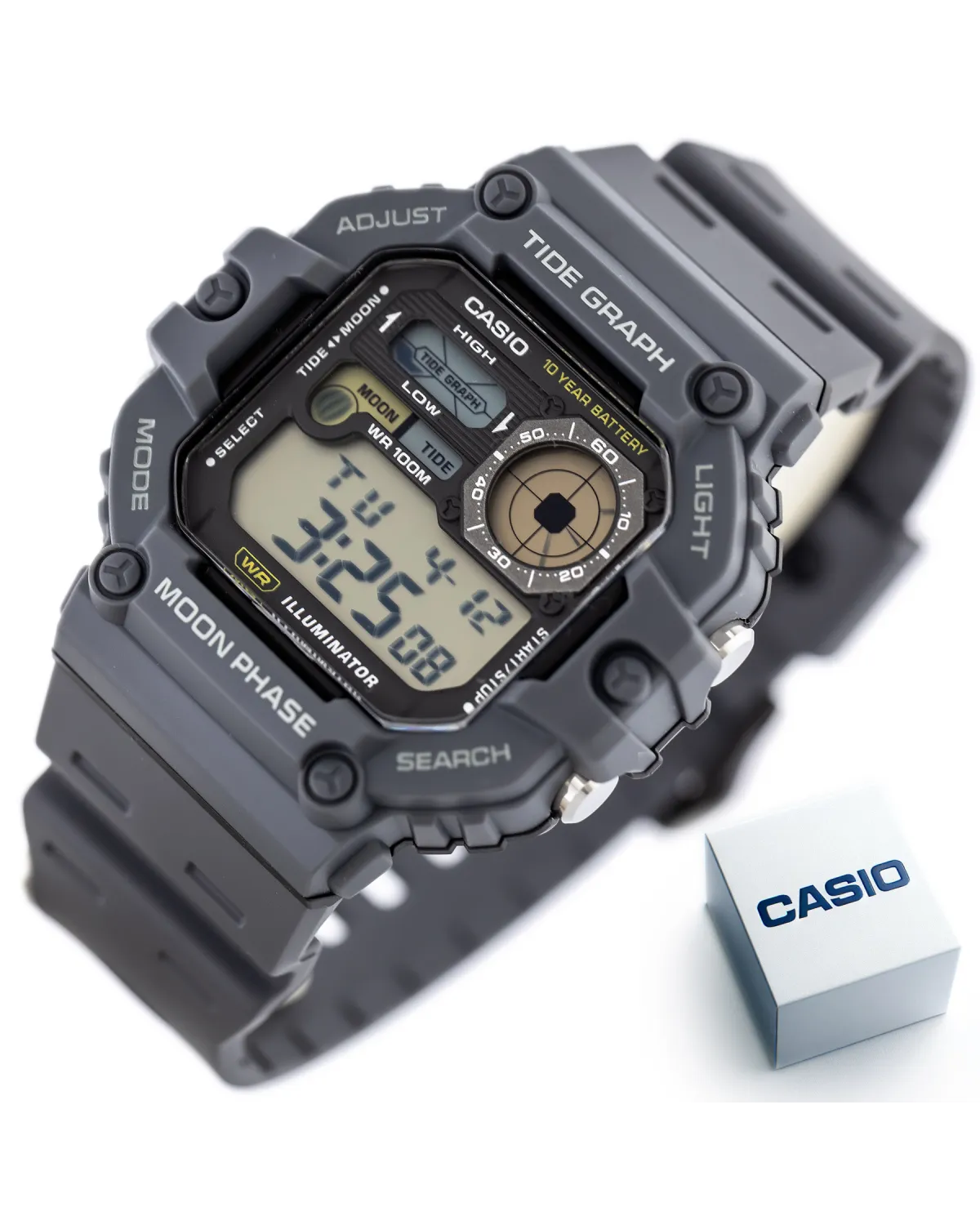 ZEGAREK MĘSKI CASIO Digital Moonphase WS-1700H-8AV + BOX