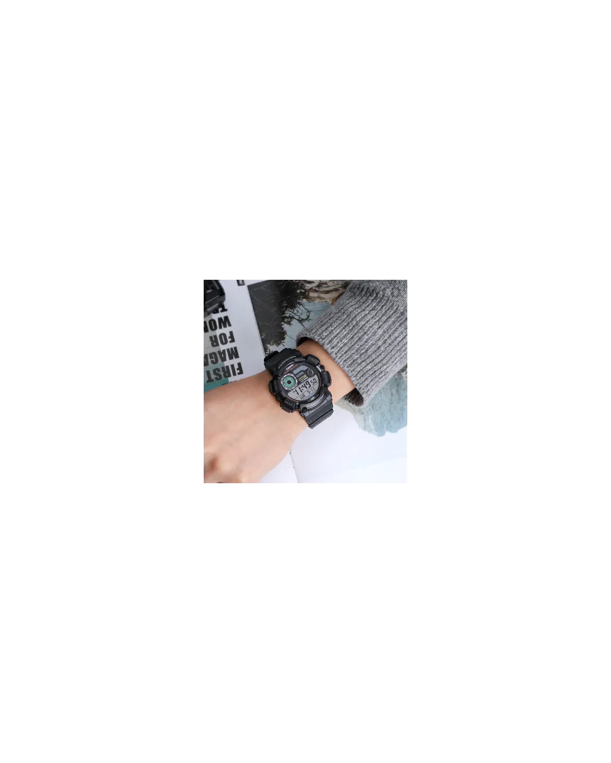 ZEGAREK MĘSKI CASIO Digital Moonphase WS-1500H-1A + BOX ZEGAREK MĘSKI CASIO Digital Moonphase WS-1500H-1A + BOX