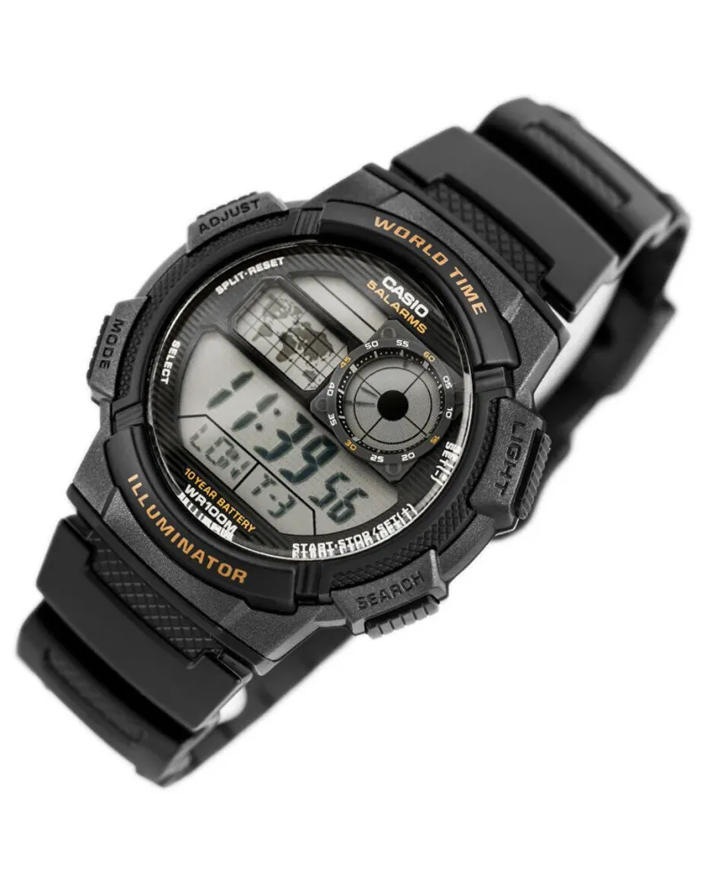ZEGAREK MĘSKI CASIO AE-1000W-1AV - WORLD TIME + BOX