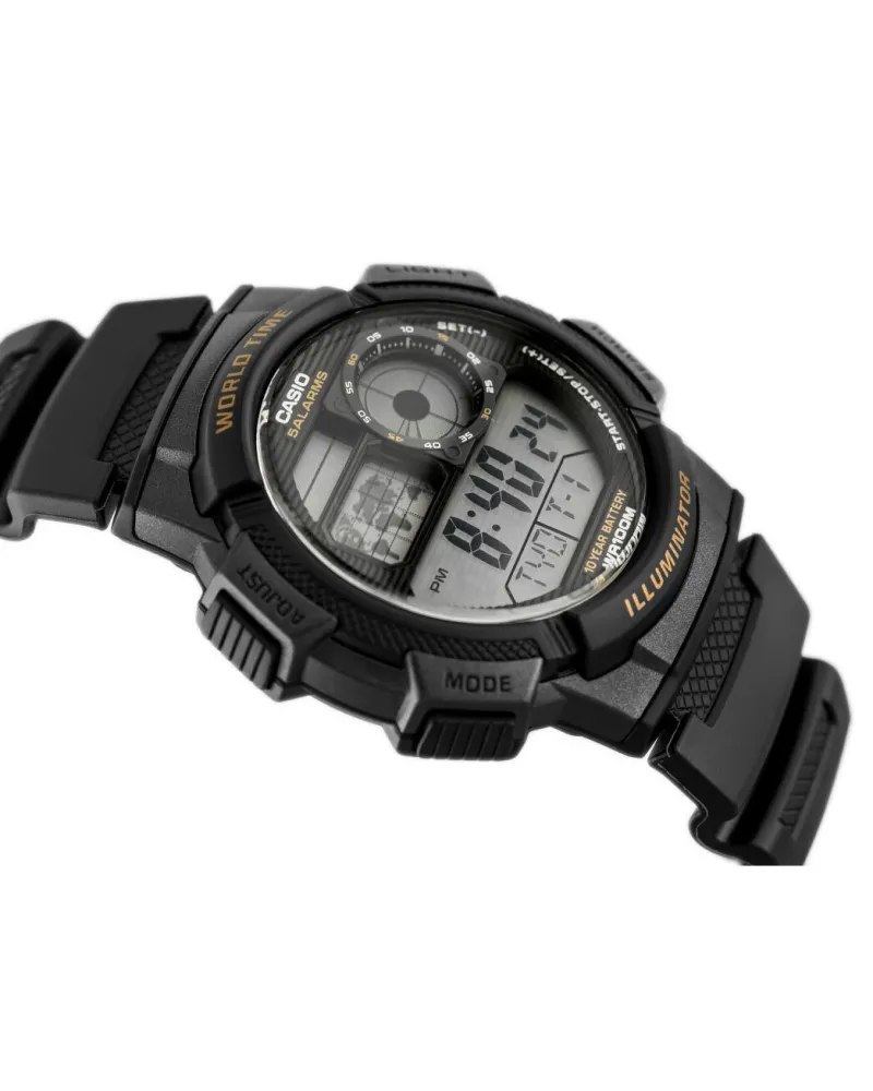 ZEGAREK MĘSKI CASIO AE-1000W-1AV - WORLD TIME + BOX
