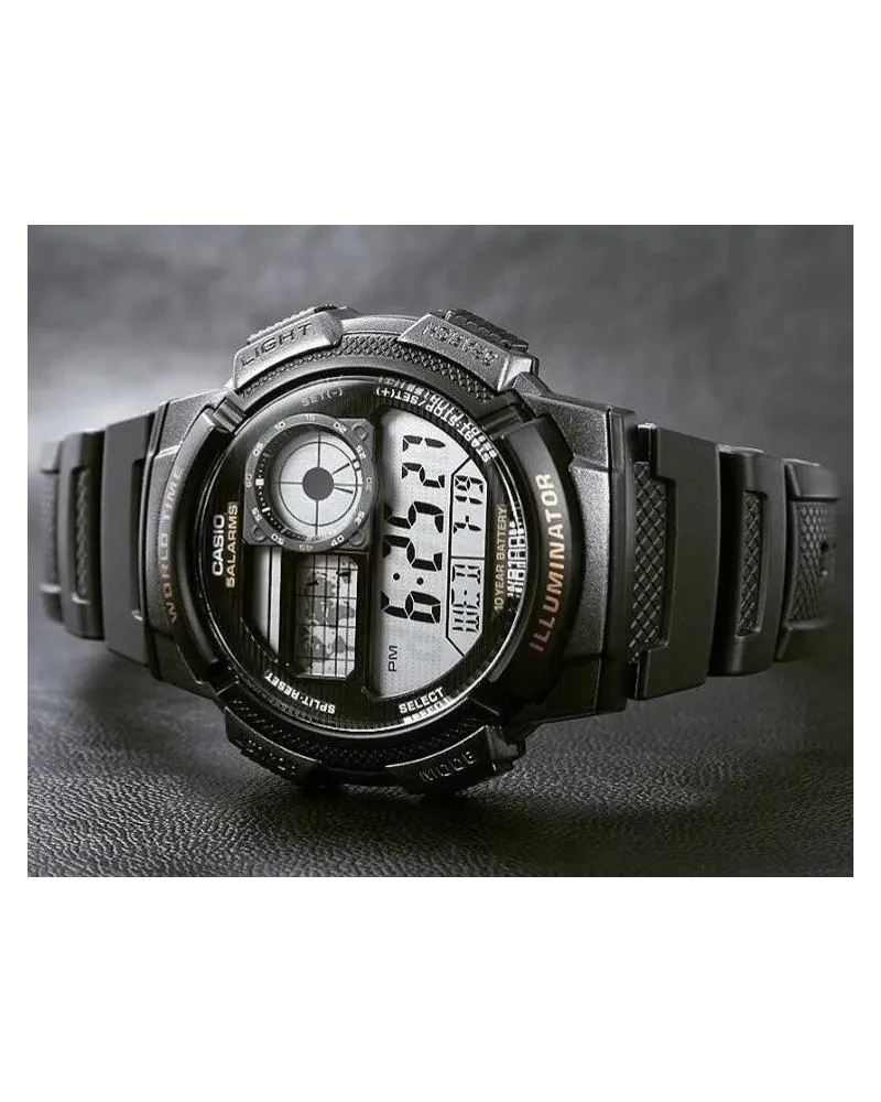 ZEGAREK MĘSKI CASIO AE-1000W-1AV - WORLD TIME + BOX