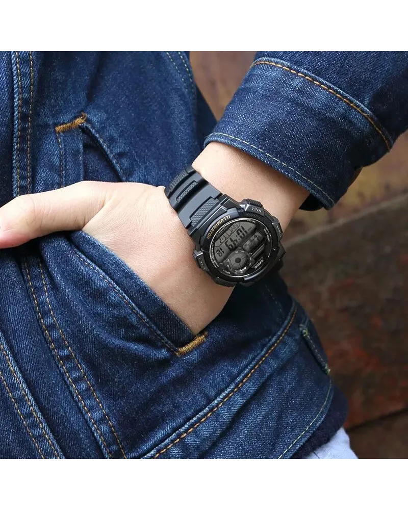 ZEGAREK MĘSKI CASIO AE-1000W-1AV - WORLD TIME + BOX