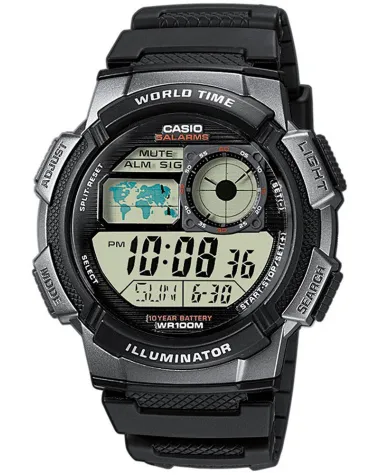 ZEGAREK MĘSKI CASIO AE-1000W 1BVDF (zd073g) - WORLD TIME + BOX