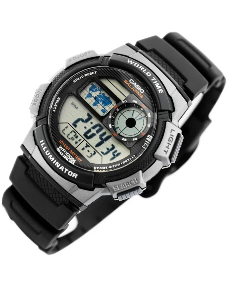 ZEGAREK MĘSKI CASIO AE-1000W 1BVDF (zd073g) - WORLD TIME + BOX ZEGAREK MĘSKI CASIO AE-1000W 1BVDF (zd073g) - WORLD TIME + BOX
