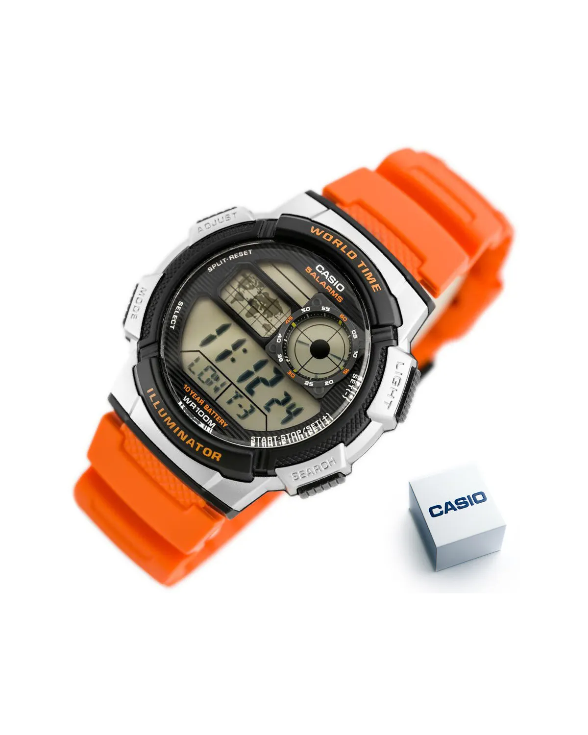 ZEGAREK MĘSKI CASIO AE-1000W 4BV (zd073d) - WORLD TIME + BOX
