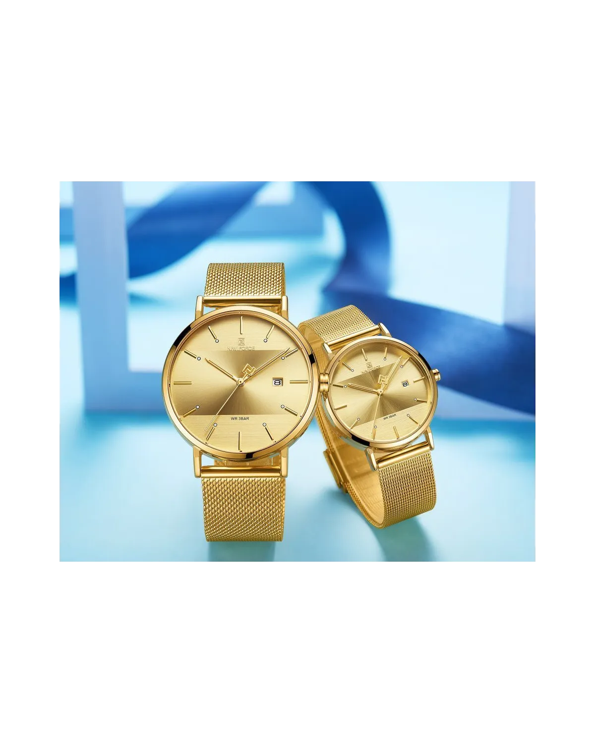 KOMPLET PREZENTOWY 2 ZEGARKÓW (MĘSKI I DAMSKI) NAVIFORCE - NF3008G+L (zn113c)