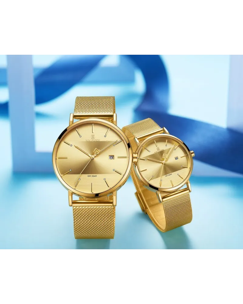 KOMPLET PREZENTOWY 2 ZEGARKÓW (MĘSKI I DAMSKI) NAVIFORCE - NF3008G+L (zn113c)