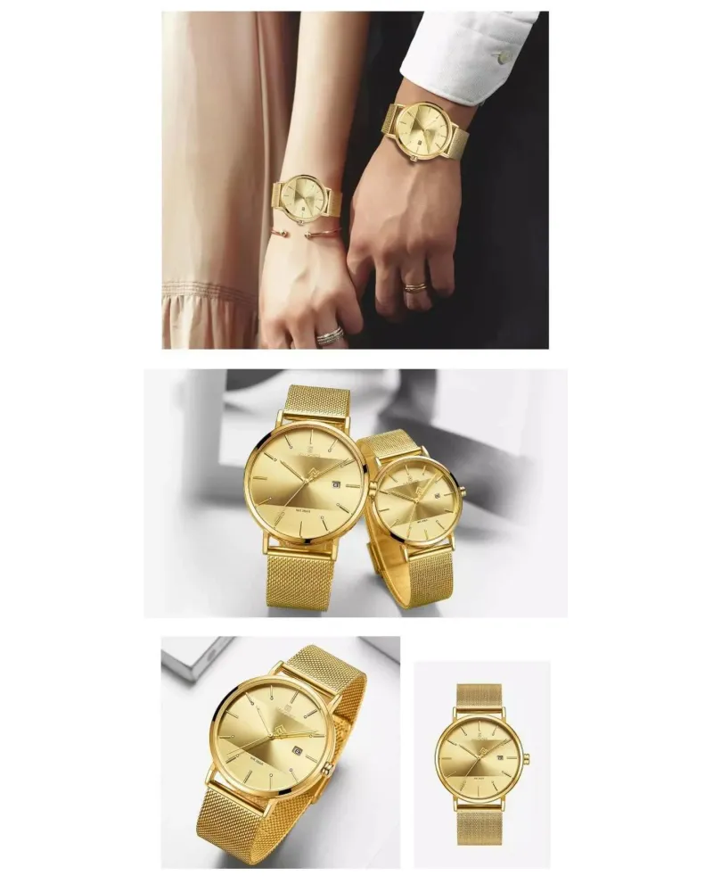 KOMPLET PREZENTOWY 2 ZEGARKÓW (MĘSKI I DAMSKI) NAVIFORCE - NF3008G+L (zn113c)