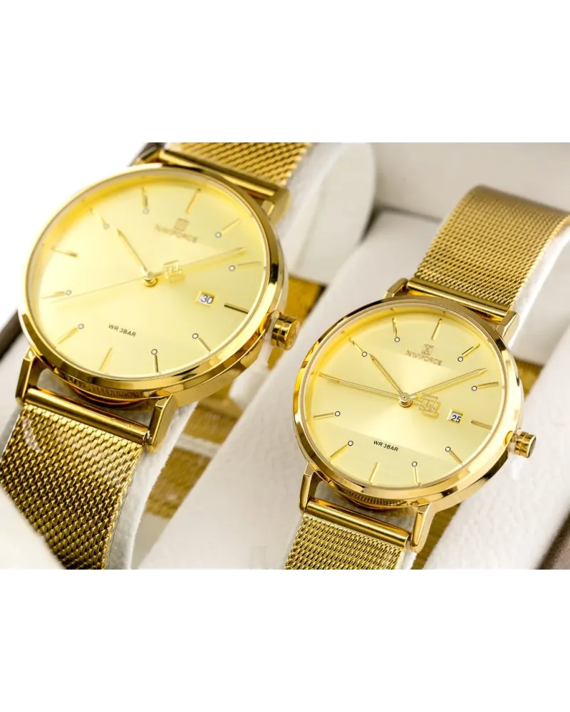 KOMPLET PREZENTOWY 2 ZEGARKÓW (MĘSKI I DAMSKI) NAVIFORCE - NF3008G+L (zn113c)