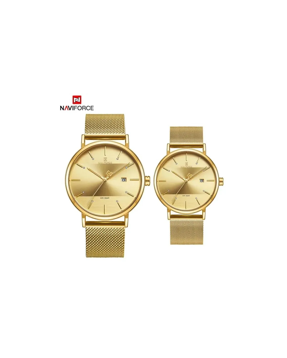 KOMPLET PREZENTOWY 2 ZEGARKÓW (MĘSKI I DAMSKI) NAVIFORCE - NF3008G+L (zn113c)
