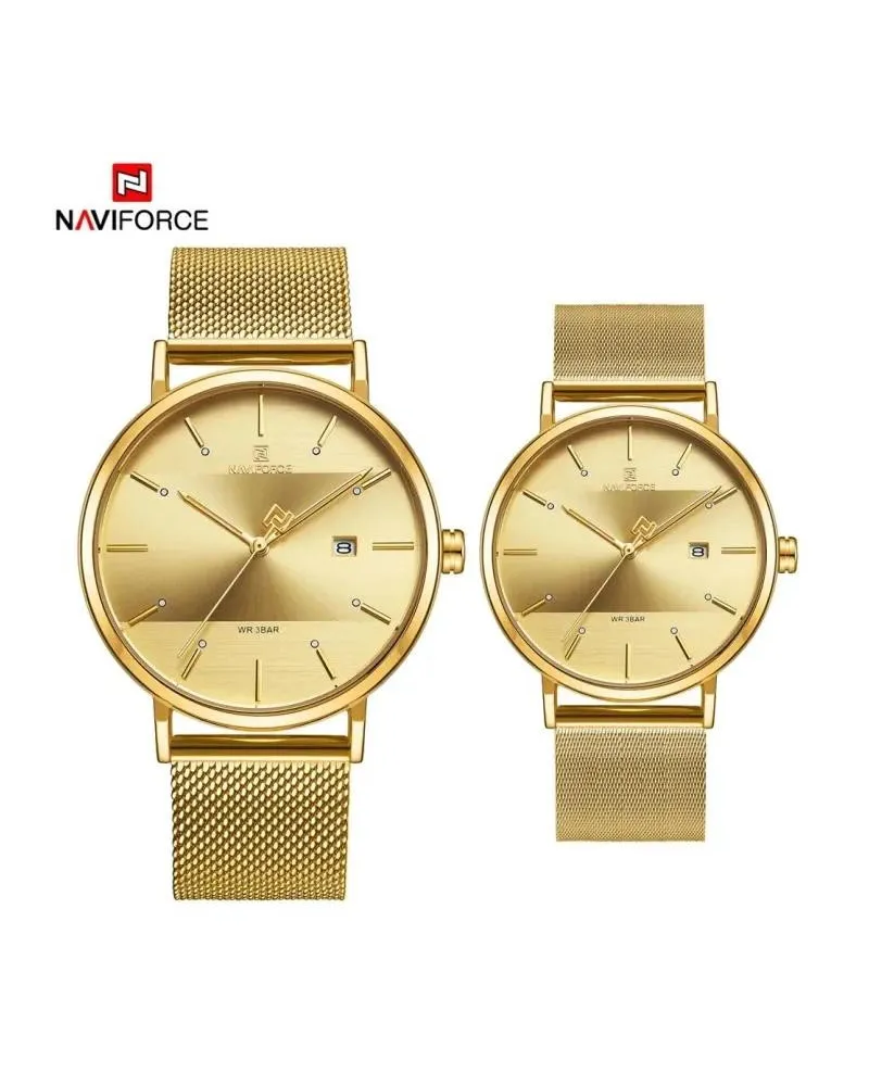 KOMPLET PREZENTOWY 2 ZEGARKÓW (MĘSKI I DAMSKI) NAVIFORCE - NF3008G+L (zn113c)