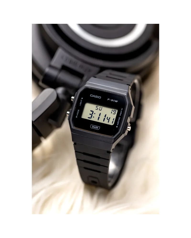 ZEGAREK MĘSKI CASIO F-91WB-1ADF + BOX ZEGAREK MĘSKI CASIO F-91WB-1ADF + BOX