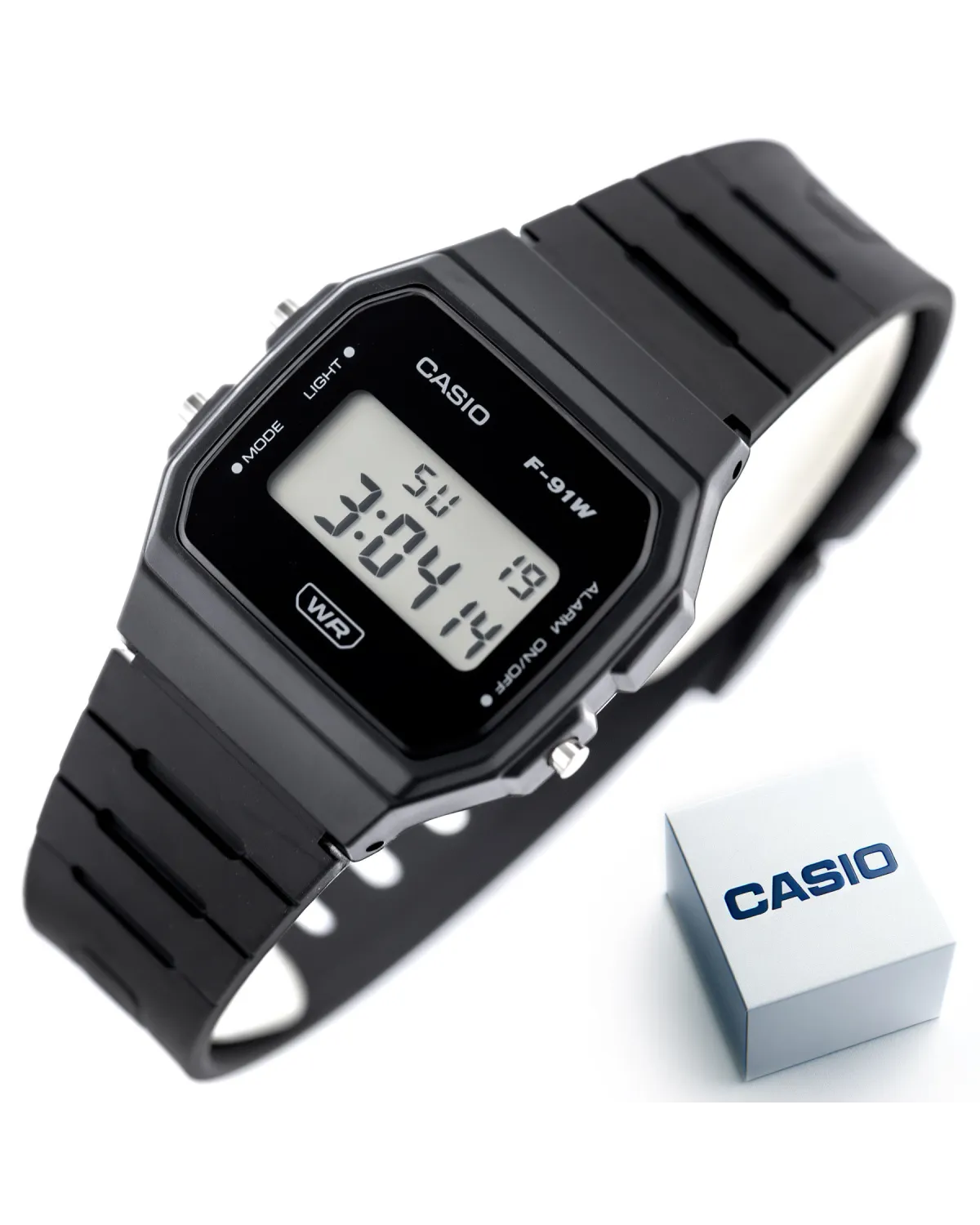 ZEGAREK MĘSKI CASIO F-91WB-1ADF + BOX ZEGAREK MĘSKI CASIO F-91WB-1ADF + BOX