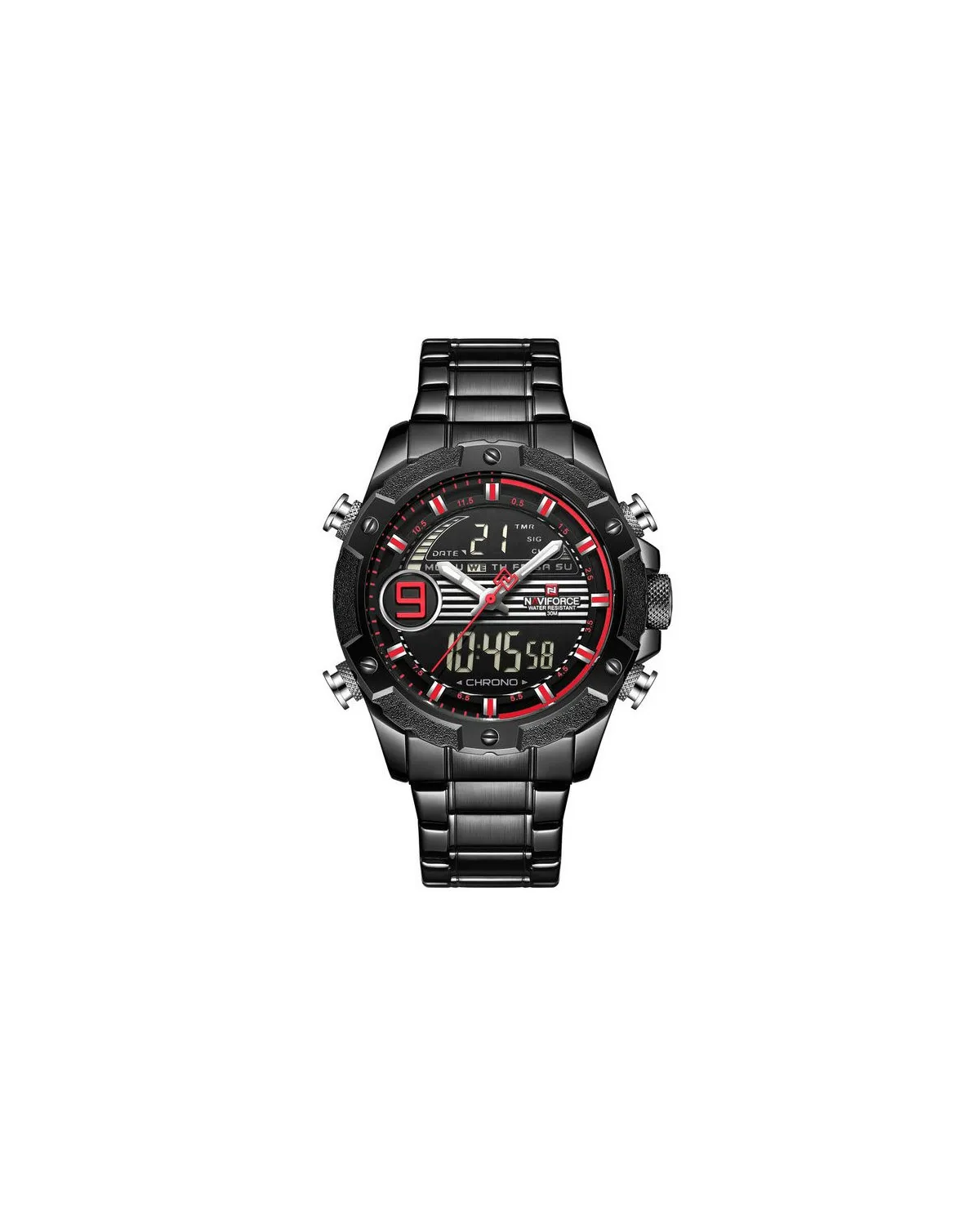 ZEGAREK MĘSKI NAVIFORCE - NF9146S (zn089b) - black/red + BOX