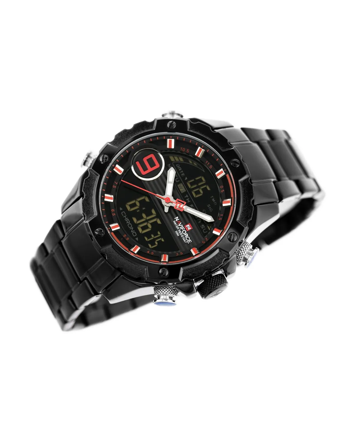 ZEGAREK MĘSKI NAVIFORCE - NF9146S (zn089b) - black/red + BOX